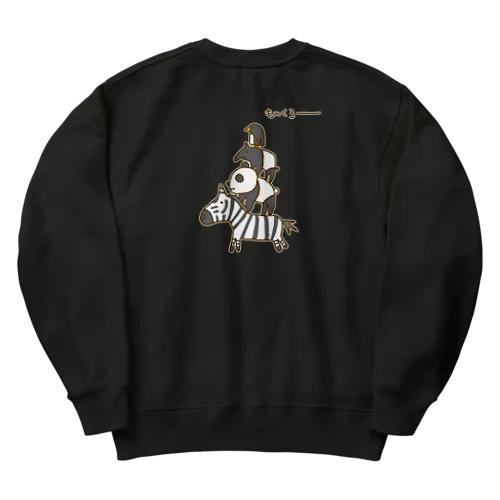 【バックプリント】画伯チックな白黒動物（ブレーメンの音楽隊風） Heavyweight Crew Neck Sweatshirt