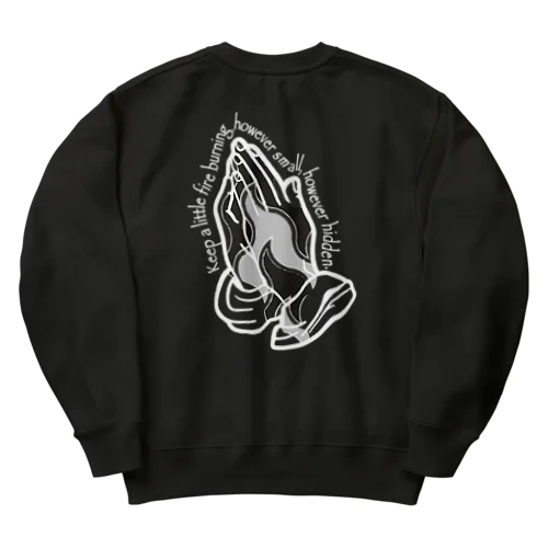 炎と祈りの手 Heavyweight Crew Neck Sweatshirt