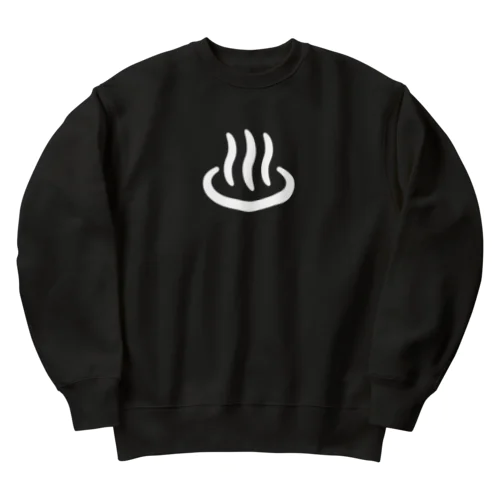 温泉マーク（白） Heavyweight Crew Neck Sweatshirt