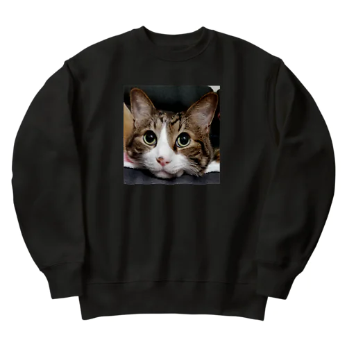 可愛いニャンコ Heavyweight Crew Neck Sweatshirt