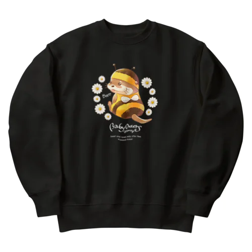 Baby Otters Honey（文字白色） Heavyweight Crew Neck Sweatshirt