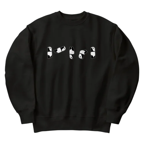 スローモーション＊パンダ（フチドリ有り） Heavyweight Crew Neck Sweatshirt