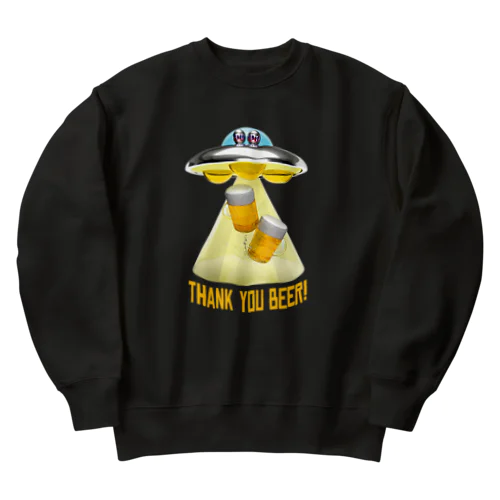 ビール泥棒👽🍻👽（飲酒運転ダメ。ゼッタイ。） Heavyweight Crew Neck Sweatshirt