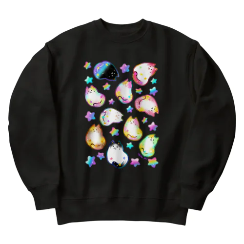 ★キラキラ星と猫★(ふわふわバージョン) Heavyweight Crew Neck Sweatshirt