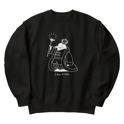 王様ペンギン(白) Heavyweight Crew Neck Sweatshirt