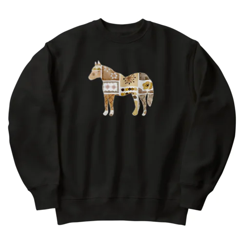 pattern horse B Heavyweight Crew Neck Sweatshirt