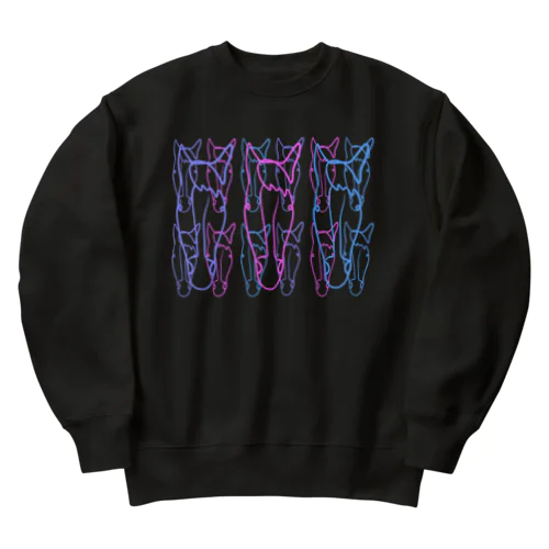 カラフルな馬さん Heavyweight Crew Neck Sweatshirt