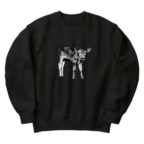 Happy cows♪ モノクロphoto ver. Heavyweight Crew Neck Sweatshirt