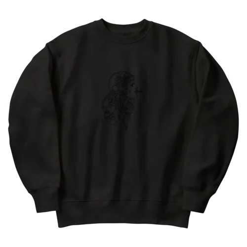 Sad cigarette  Heavyweight Crew Neck Sweatshirt