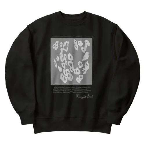 ワモン アザラシ 柄 グレー Ringed seal pattern gray Heavyweight Crew Neck Sweatshirt