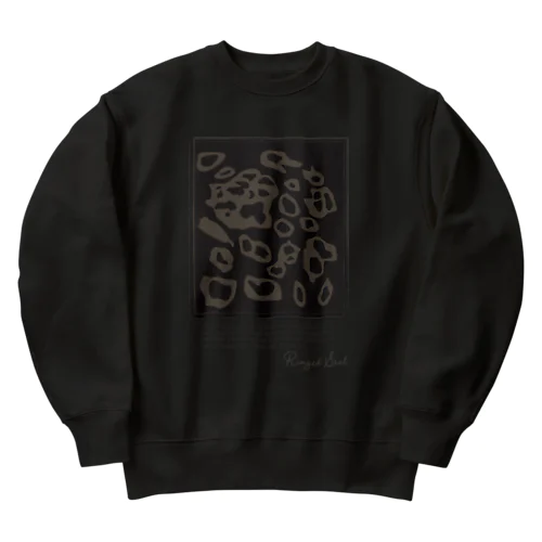 ワモン アザラシ 柄 チャコール Ringed seal pattern Charcoal Heavyweight Crew Neck Sweatshirt