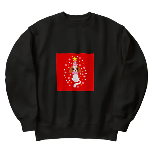 キャバリアクリスマス（赤） Heavyweight Crew Neck Sweatshirt