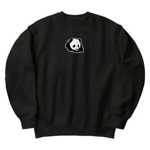 寝そべるパンダ(ブラック用)小 Heavyweight Crew Neck Sweatshirt