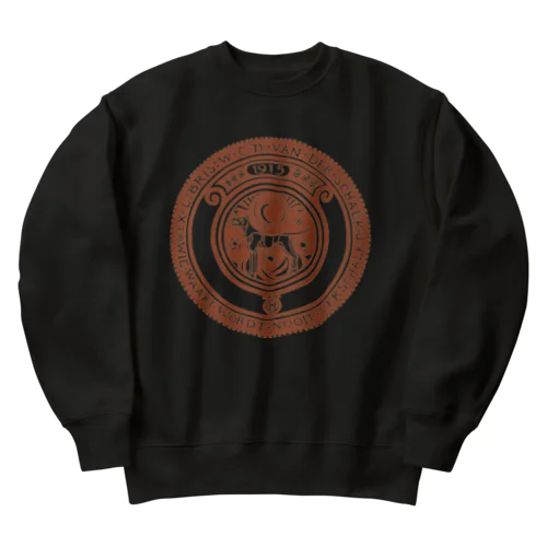 番犬と上弦の月（茶） Heavyweight Crew Neck Sweatshirt