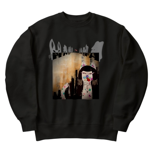 HANA IS HANA  猫 Heavyweight Crew Neck Sweatshirt