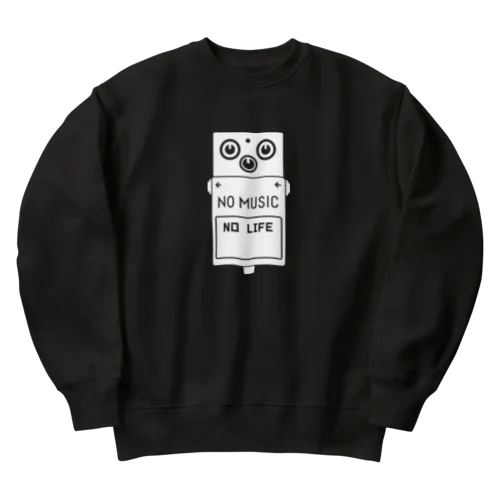 ノーミュージックノーライフ エフェクターデザイン ホワイト Heavyweight Crew Neck Sweatshirt