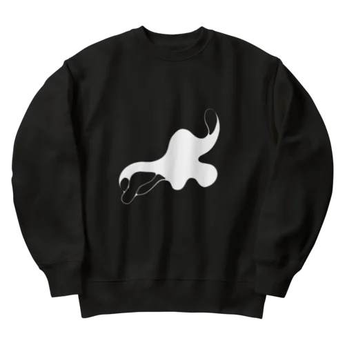 【曲線シリーズ_03】Hi, OYSTER_黒 Heavyweight Crew Neck Sweatshirt