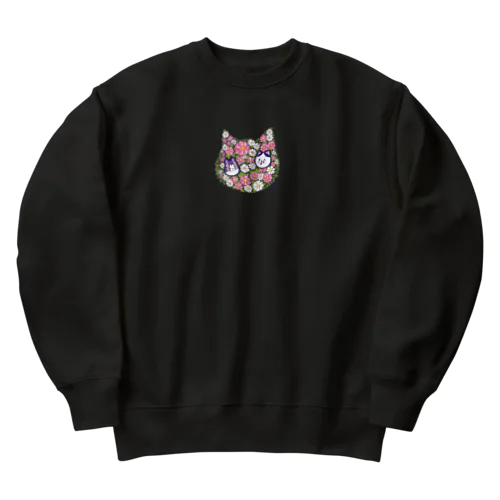 お花ニャンコ Heavyweight Crew Neck Sweatshirt