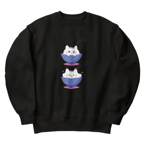 お茶碗の中のおにぎり Heavyweight Crew Neck Sweatshirt