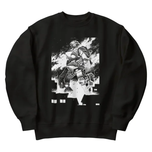 鉄神01白インク Heavyweight Crew Neck Sweatshirt