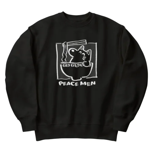 ピース麺(白) Heavyweight Crew Neck Sweatshirt