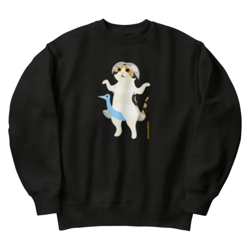 ネコがきてみた♬ 01-S.バレリーナ Heavyweight Crew Neck Sweatshirt