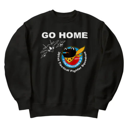 三沢基地の301部隊マーク カエルのケロヨンです。 Heavyweight Crew Neck Sweatshirt