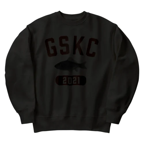 GaSaKkoClub-カレッジロゴ風-ふな（ブラック） Heavyweight Crew Neck Sweatshirt