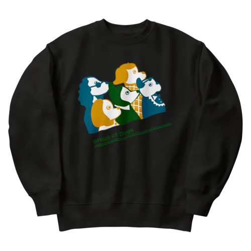 犬の群像（暗） Heavyweight Crew Neck Sweatshirt