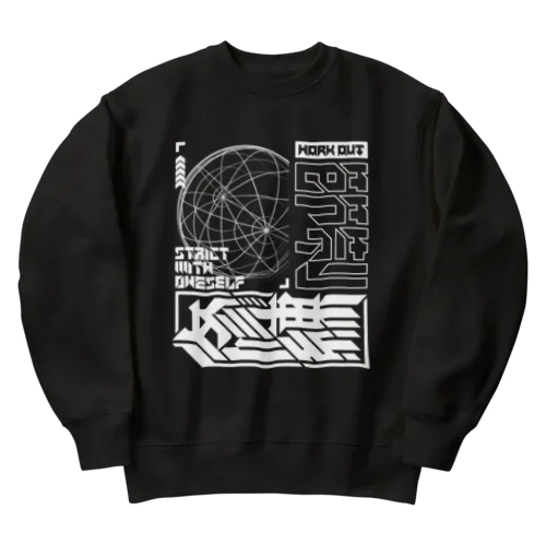 Y2K[節制/修練/STRICT WITH ONESELF/WORK OUT] Heavyweight Crew Neck Sweatshirt