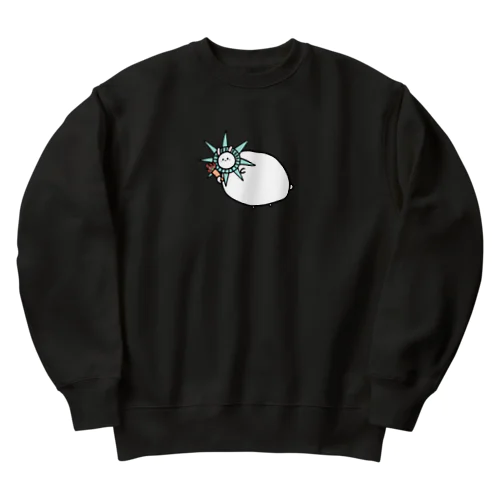 おまんじゅうウサギ【ウサギ幕府】 Heavyweight Crew Neck Sweatshirt