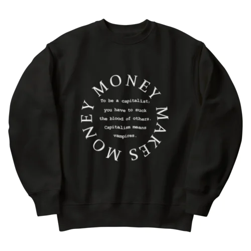 MoneyMakesMoney Circle Logo white Heavyweight Crew Neck Sweatshirt
