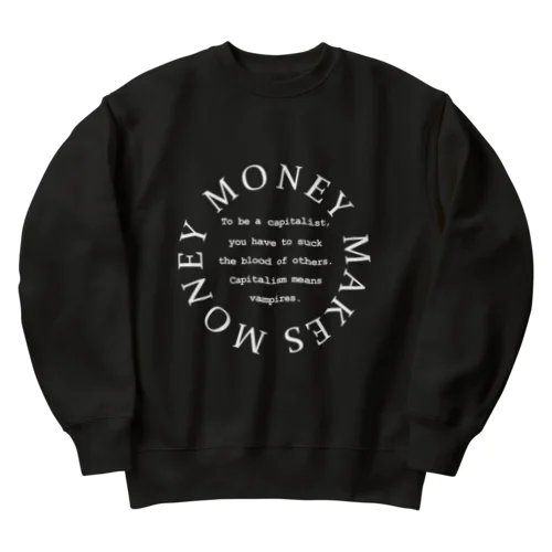 MoneyMakesMoney Circle Logo white ヘビーウェイトスウェット