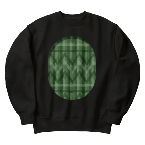 zigzag_window_green Heavyweight Crew Neck Sweatshirt