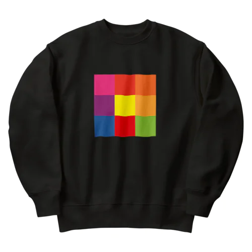 笑う花 - 3×3 のドット絵 Heavyweight Crew Neck Sweatshirt