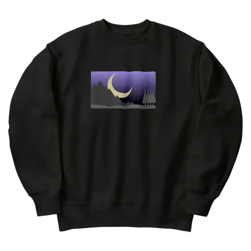 ロッキー山脈の静かな夜 Heavyweight Crew Neck Sweatshirt