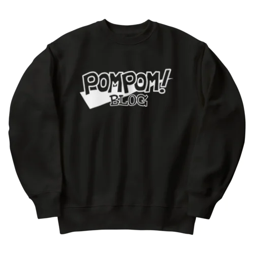 Pom Pom Blog Logo 2nd（white） Heavyweight Crew Neck Sweatshirt