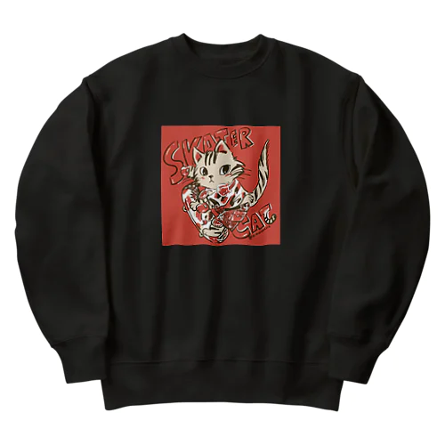 SKATER CAT Heavyweight Crew Neck Sweatshirt