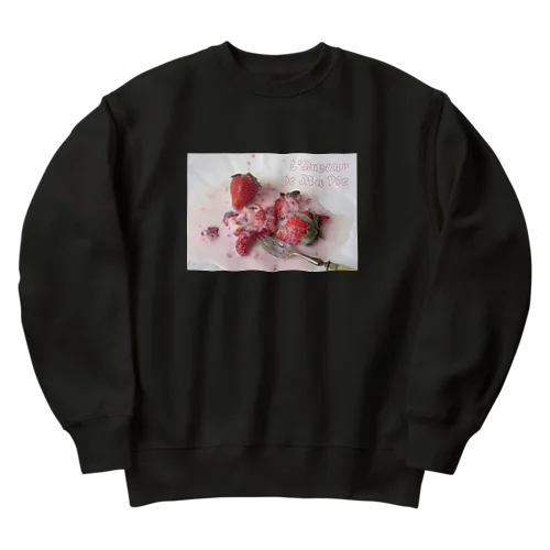 milk in STRAWBERRY Heavyweight Crew Neck Sweatshirt