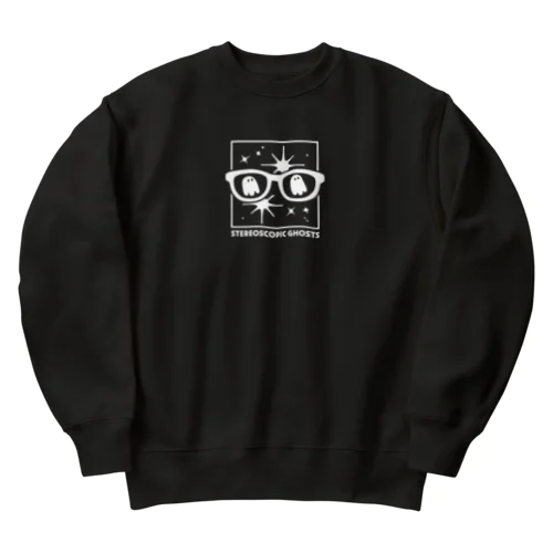 おばけの立体視(白) Heavyweight Crew Neck Sweatshirt