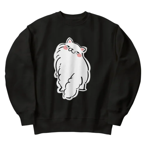 しろねこ（みかえり） Heavyweight Crew Neck Sweatshirt