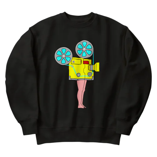 足の生えた映写機 Heavyweight Crew Neck Sweatshirt