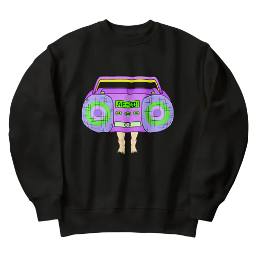 足の生えたCDラジカセ Heavyweight Crew Neck Sweatshirt