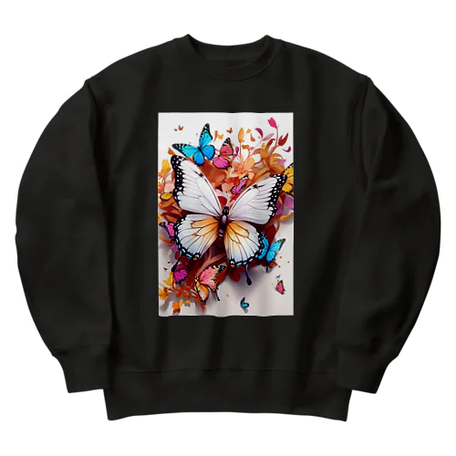 Colorful butterflies Heavyweight Crew Neck Sweatshirt