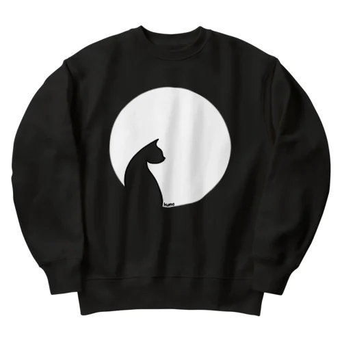 猫と白丸 Heavyweight Crew Neck Sweatshirt