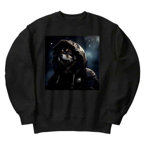 真冬のコート犬 Heavyweight Crew Neck Sweatshirt