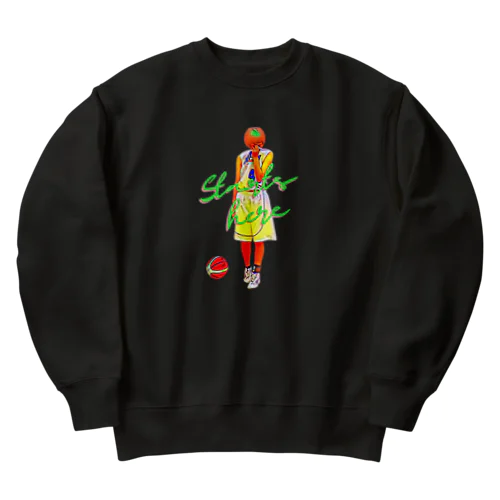 バスケ女子 Starts here Heavyweight Crew Neck Sweatshirt