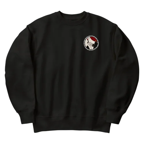 Hanafuda January Design "Pine and Crane" 一月の花札「松に鶴」 Heavyweight Crew Neck Sweatshirt