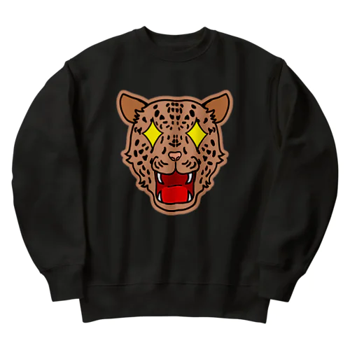 おめめきらんヒョウ Heavyweight Crew Neck Sweatshirt