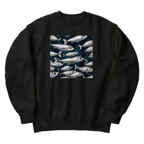 動物シリーズ15：イワシ Heavyweight Crew Neck Sweatshirt